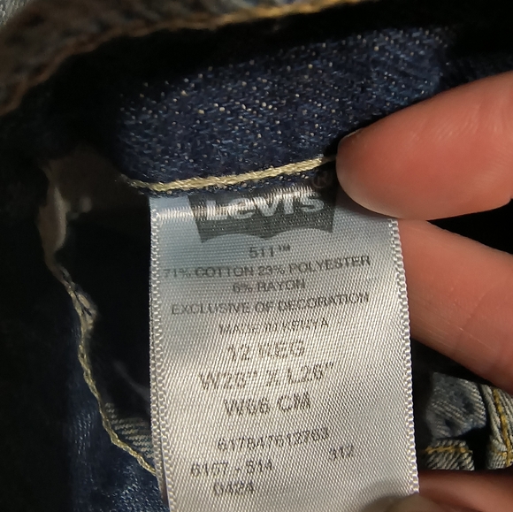 Levi Strauss 511 skinny jeans, youth size 12 regular w26xL26 - Picture 4 of 8